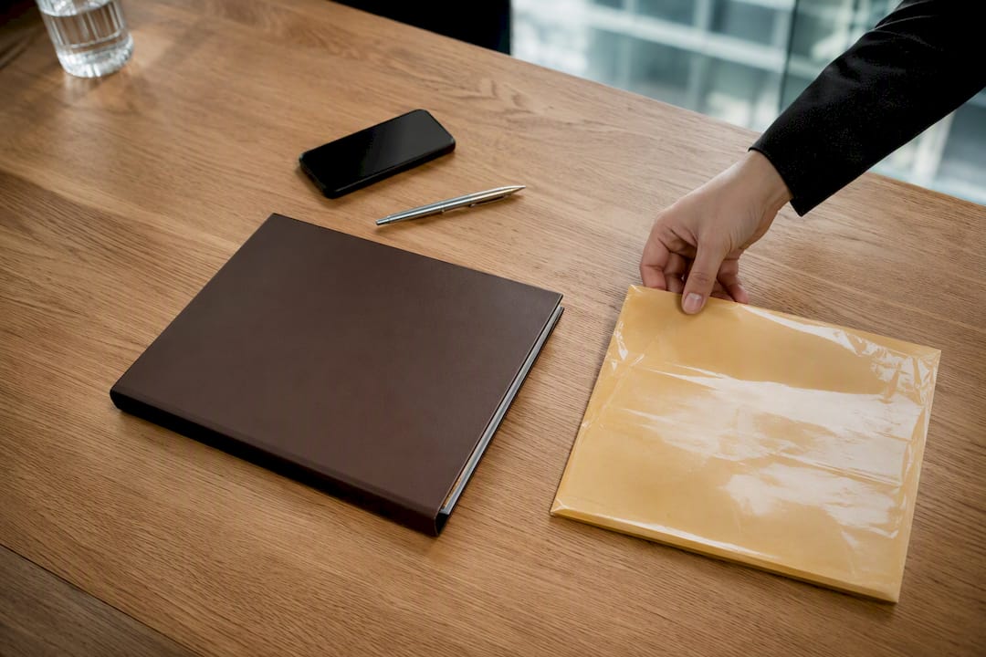 Schreibtisch in einer Kanzlei mit Unterlagen zur AÜG-Konformität