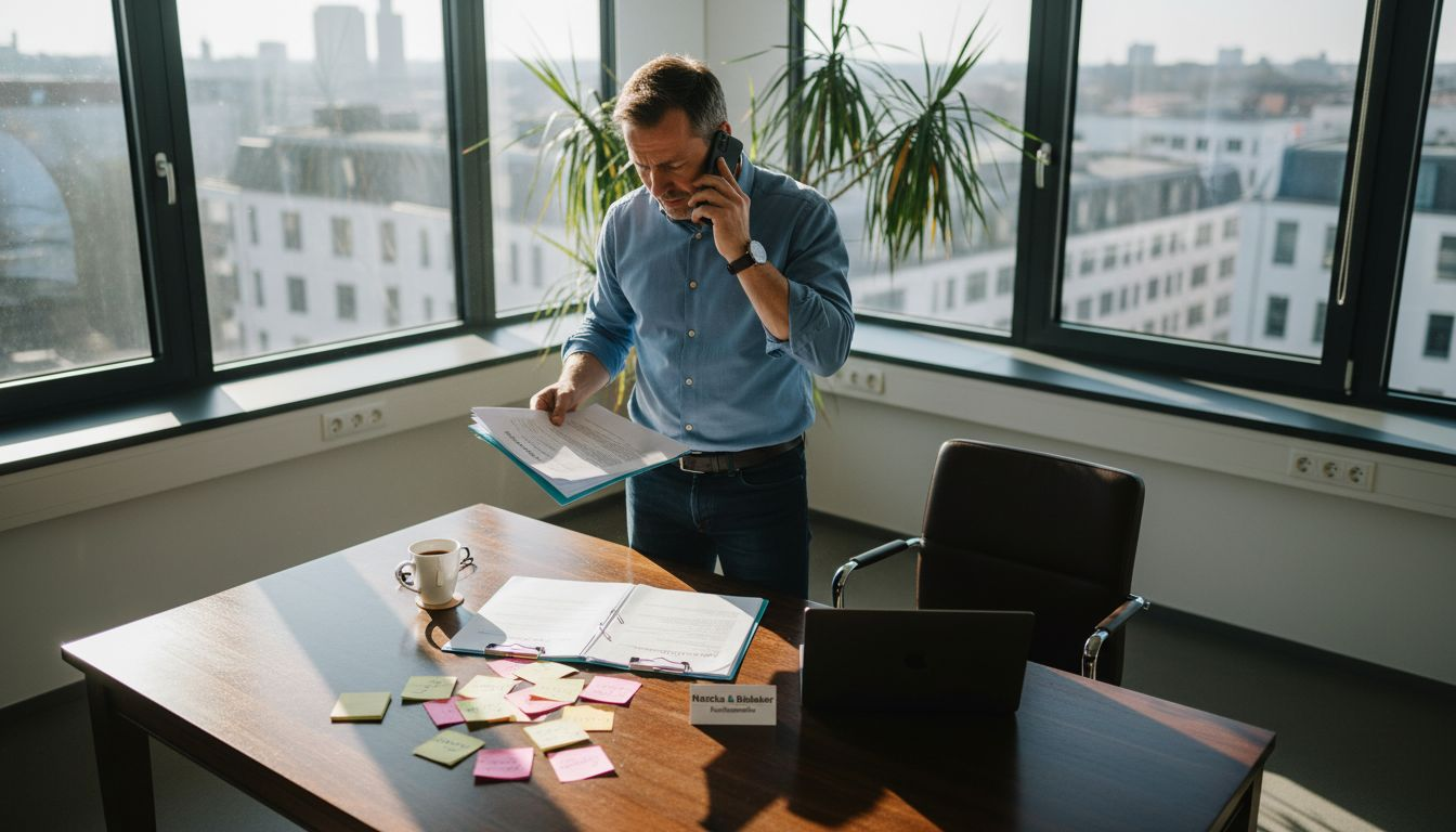 Eine HR-Managerin prüft im Büro aktuelle Zeitarbeitsverträge.
