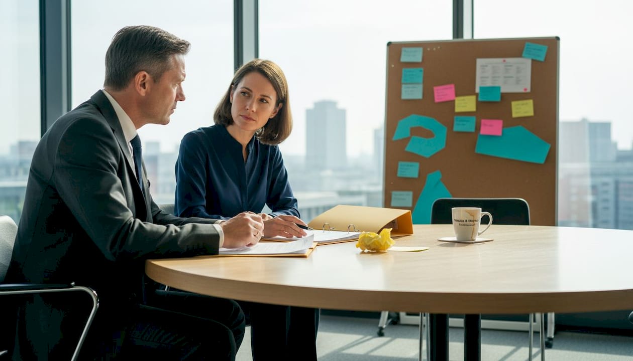 Personalverantwortliche im Austausch über verschiedene Formen der Arbeitnehmerüberlassung