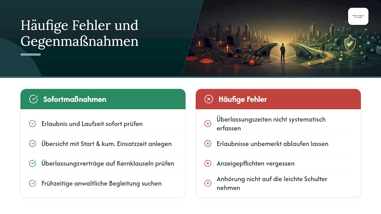 Einschätzung der Kanzlei: Wo Unternehmen am häufigsten Fehler machen — overview diagram