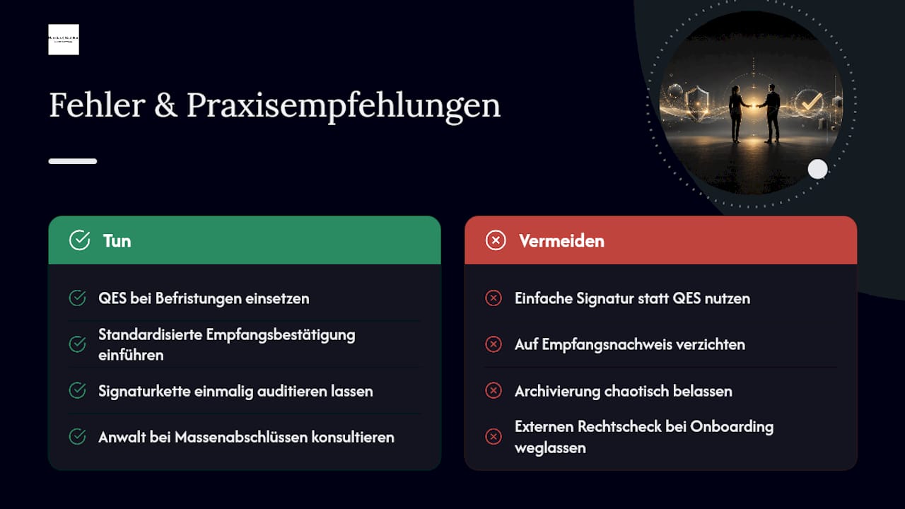Typische Fehler und was die Kanzleipraxis daraus lernt — overview diagram