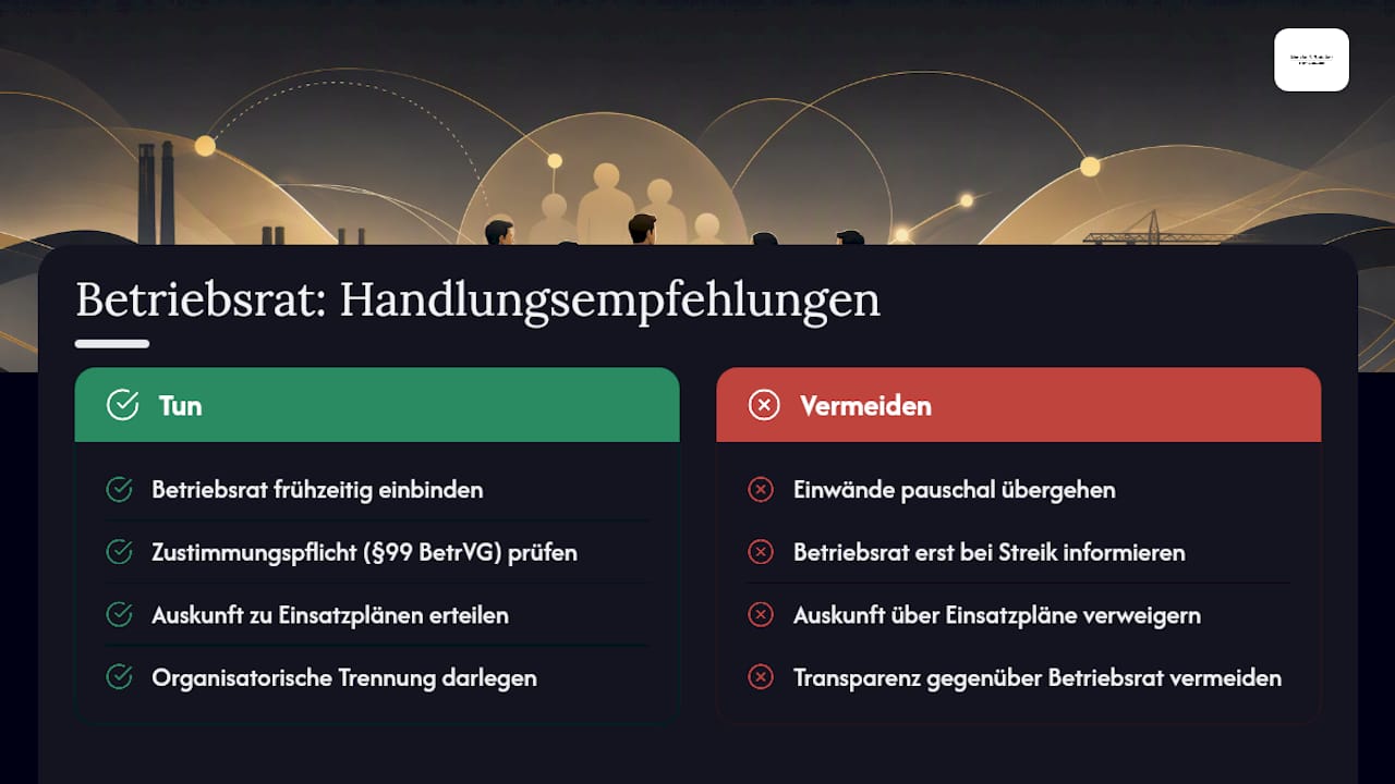 Betriebsräte und ihre Rolle beim Einsatzverbot — overview diagram