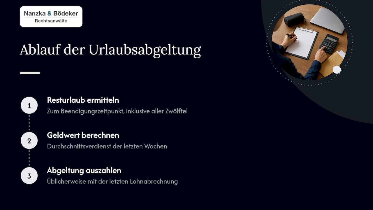 Drei Schritte zur Berechnung der Urlaubsabgeltung